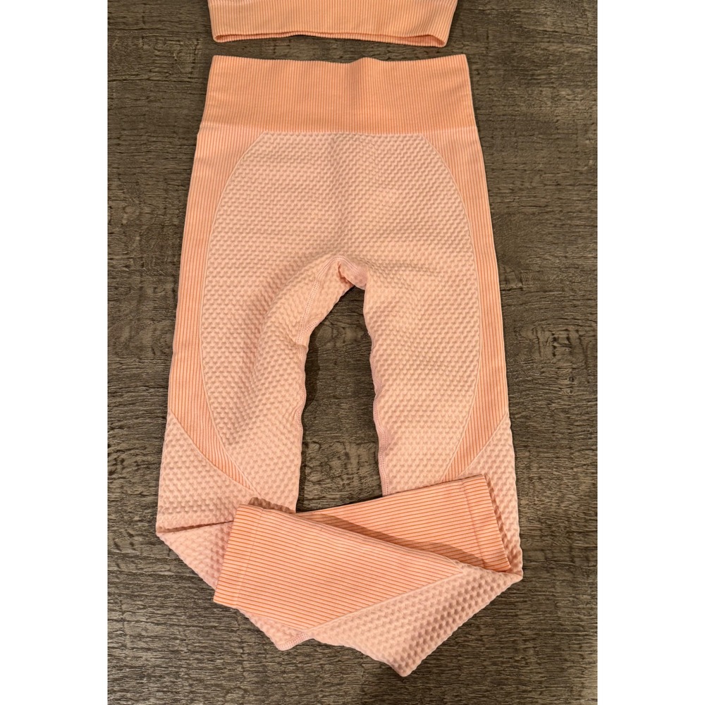 Peach‎ Seamless Scrunch Set Contour Gym Workout Leggings Activewear S - Picture 5 of 5